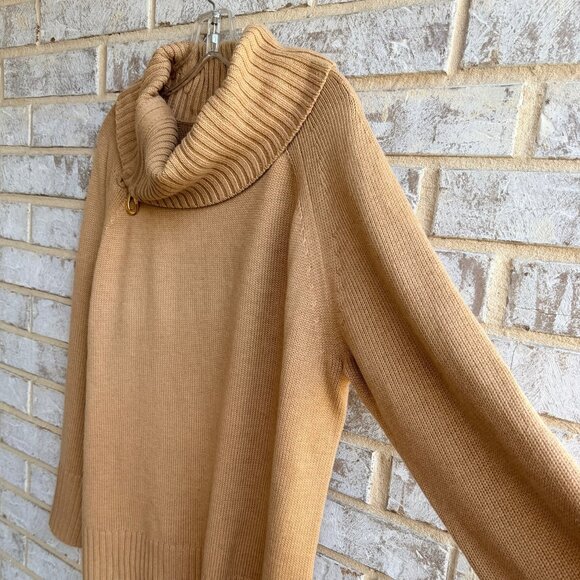 Donna Karan New York Long Sleeve Zip Side Cowl Neck Wool Blend Sweater Size XL. - Picture 6 of 8